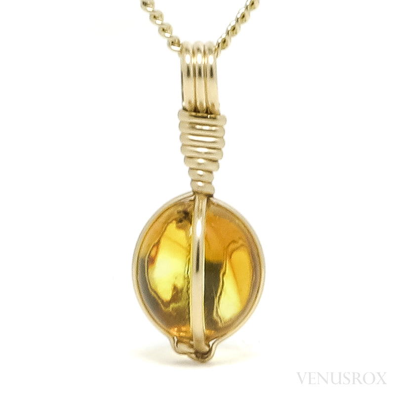 Baltic Amber with Insect Polished Crystal Pendant | Venusrox