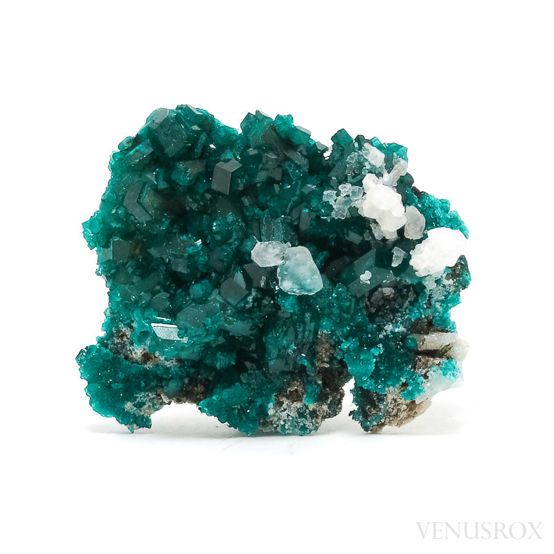 Dioptase with Calcite Natural Cluster from Renéville, Kindanba District, Pool Department, Demacratic Republic of the Congo | Venusrox