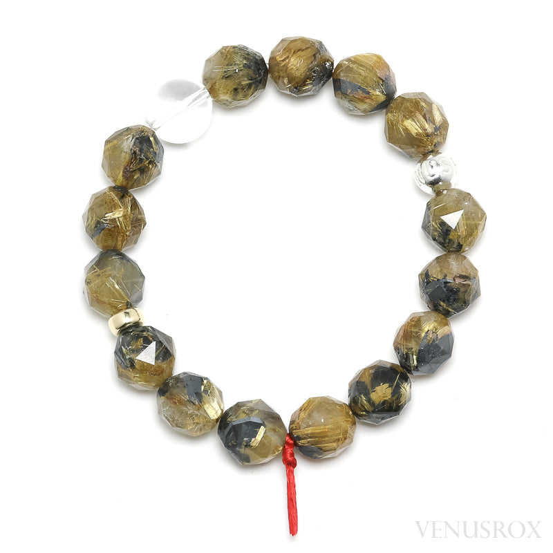 Golden Rutilated Quartz with Hematite Bracelet from Novo Horizonte, Bahia, Brazil | Venusrox