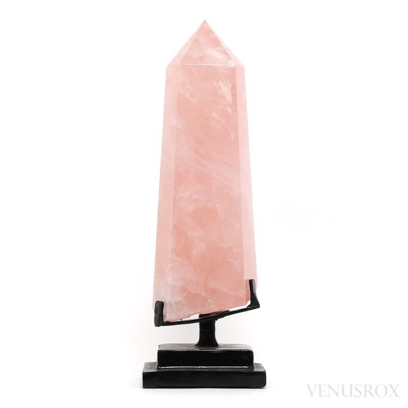 Rose Quartz Polished/Natural Point from Brazil mounted on a bespoke stand | Venusrox