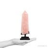 Rose Quartz Polished/Natural Point from Brazil mounted on a bespoke stand | Venusrox