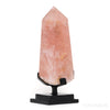 Rose Quartz with Dendrite Inclusions Polished/Natural Point from Brazil mounted on a bespoke stand | Venusrox