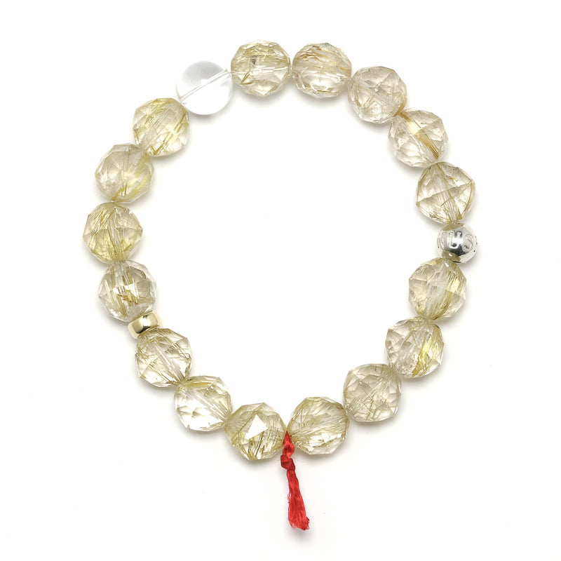 Golden Rutilated Quartz Bracelet from Brazil | Venusrox