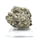 Pyrite with Sphalerite Natural Cluster from the Huanzala Mine, Huallanca District, Dos de Mayo Province, Huánuco Department, Peru mounted on a bespoke stand | Venusrox