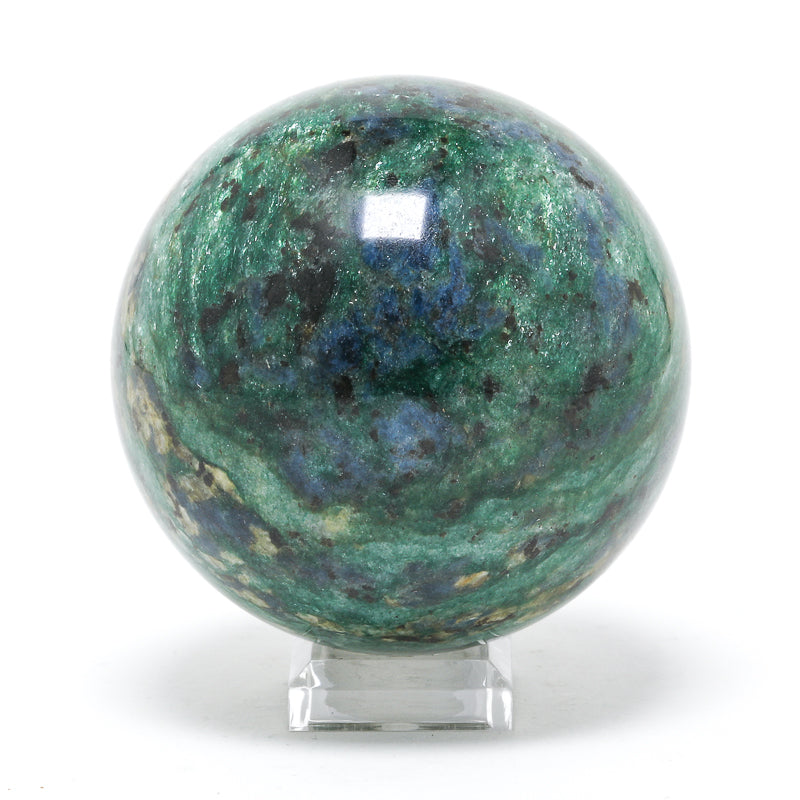 Fuchsite and Blue Kyanite Polished Sphere from Loukhi, Korelia, Russia | Venusrox