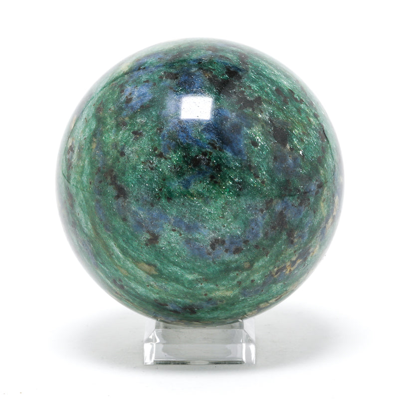 Fuchsite and Blue Kyanite Polished Sphere from Loukhi, Korelia, Russia | Venusrox