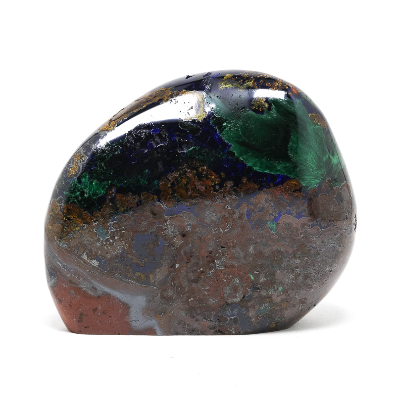 Azurite & Malachite with Matrix Polished Crystal from the Altai Mountains, Siberia, Russia | Venusrox