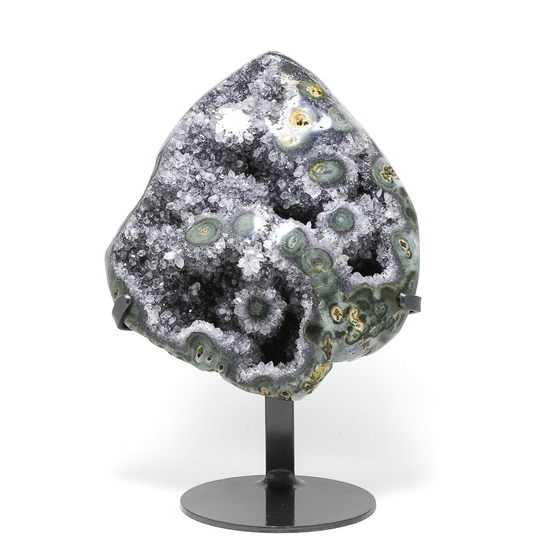 Amethyst Polished/Natural Cluster from Uruguay mounted on a bespoke stand | Venusrox