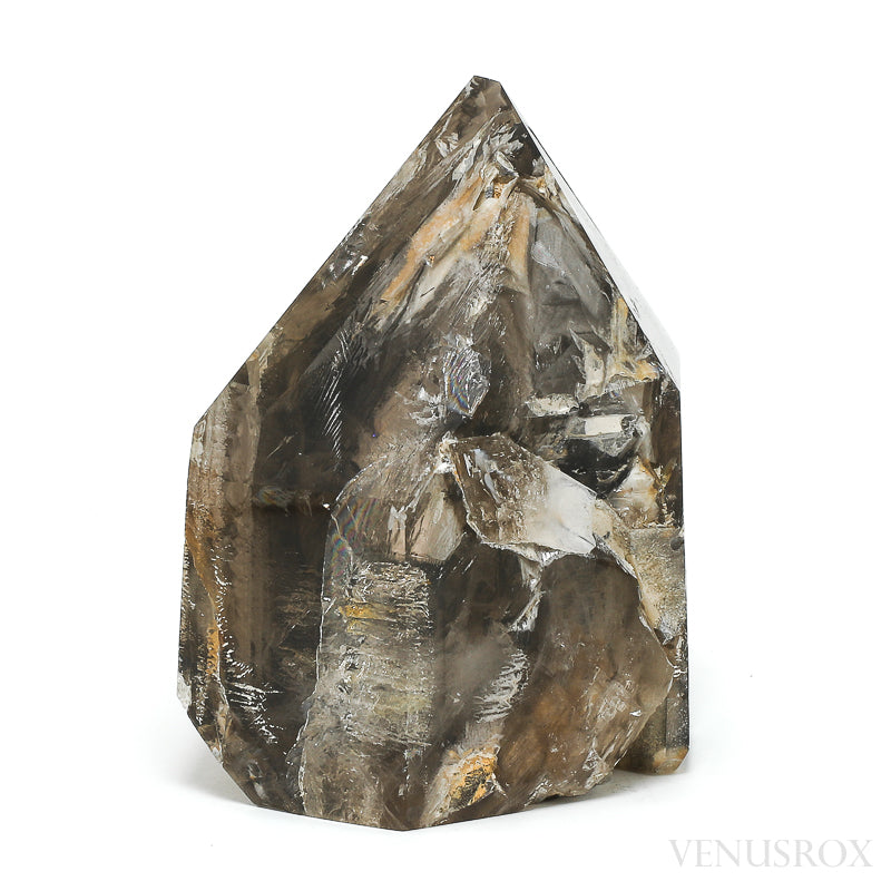 Smoky Phantom Elestial Quartz Part Polished/Part Natural Point from Brazil | Venusrox