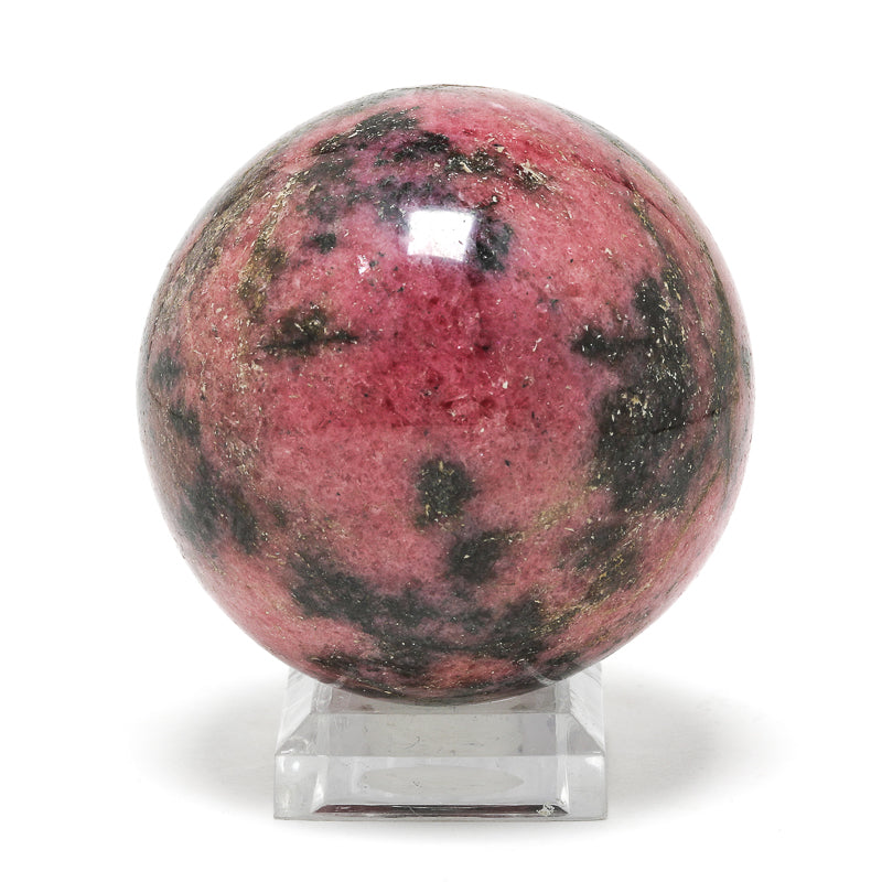 Rhodonite Polished Sphere from Iacobeni, Suceava, Bukovina, Romania | Venusrox