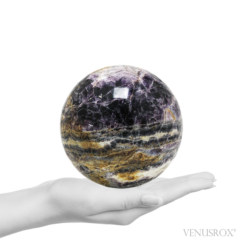Fluorite Polished Sphere from the Marienschacht Mine, Wölsendorf, Schwarzach bei Nabburg, Schwandorf District, Upper Palatinate, Bavaria, Germany | Venusrox