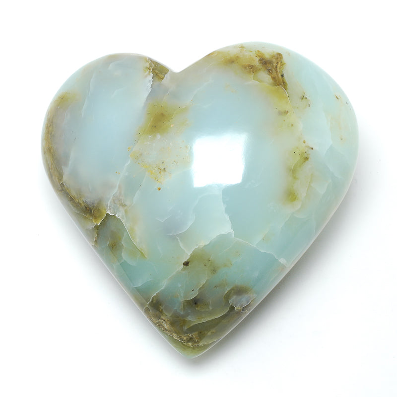 Blue Andean Opal Polished Heart from the Acari Mine, Caraveli Province, Arequipa Department, Peru | Venusrox
