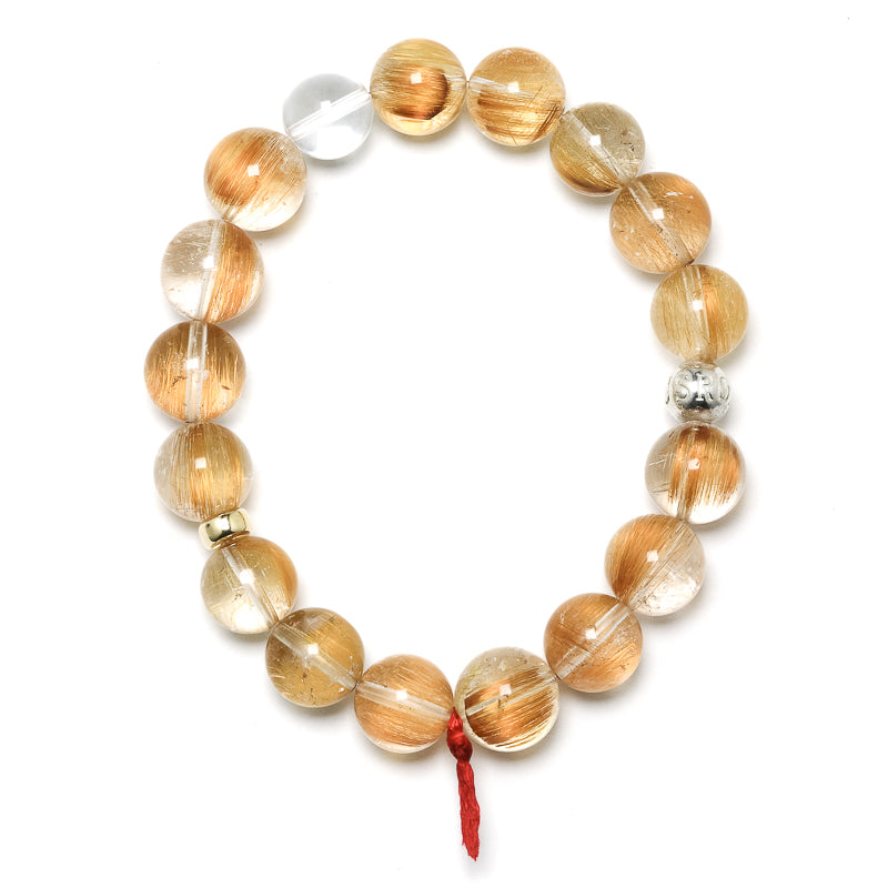 Golden Rutilated Quartz Bracelet from Brazil | Venusrox