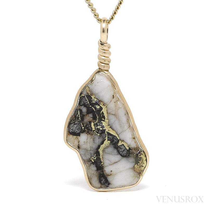 Gold in Quartz Slice Pendant from Alaska, USA | Venusrox