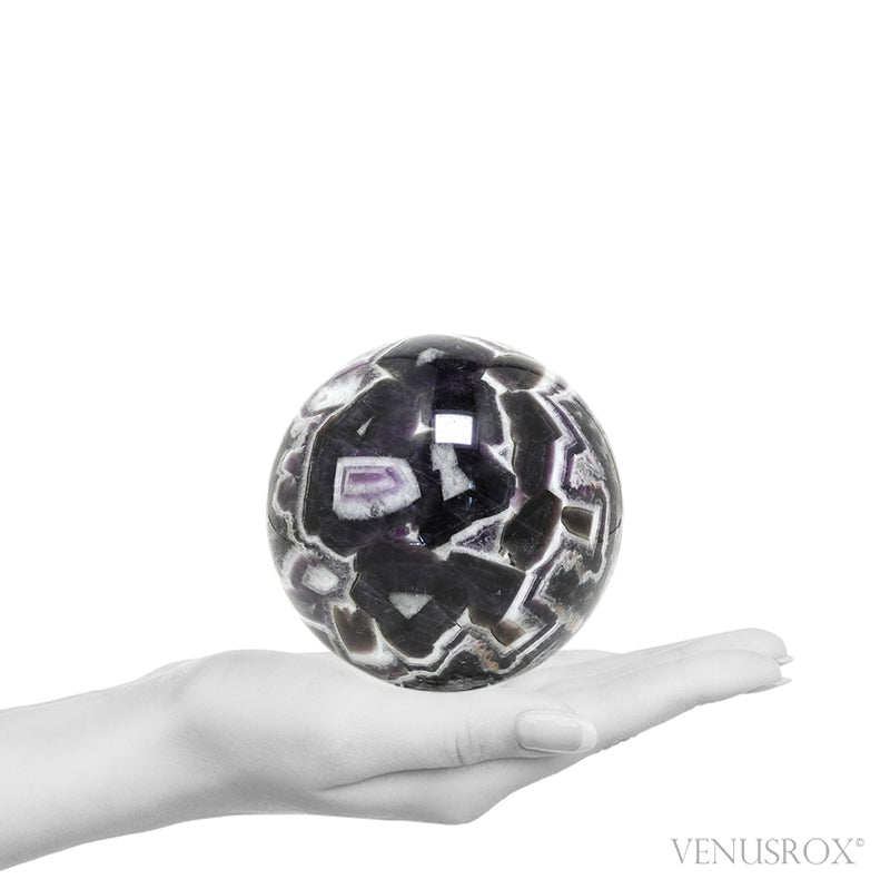 Chevron Amethyst Polished Sphere from India | Venusrox