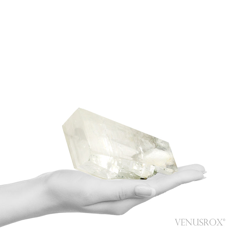 Calcite with Okenite & Matrix Part Polished/Part Natural Crystal from India | Venusrox