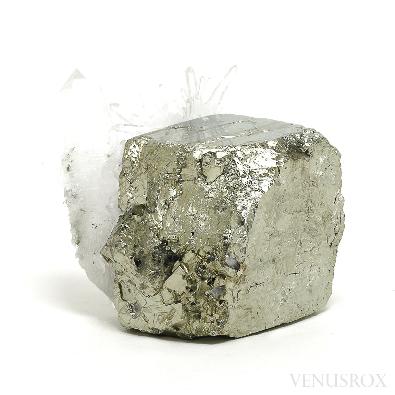 Pyrite with Quartz Natural Cluster from the Huanzala Mine, Huallanca District, Huanuco Department, Peru | Venusrox