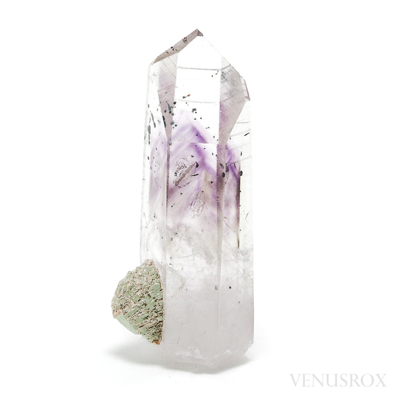 Brandberg Amethyst/Smoky Phantom Quartz with Prehnite Natural