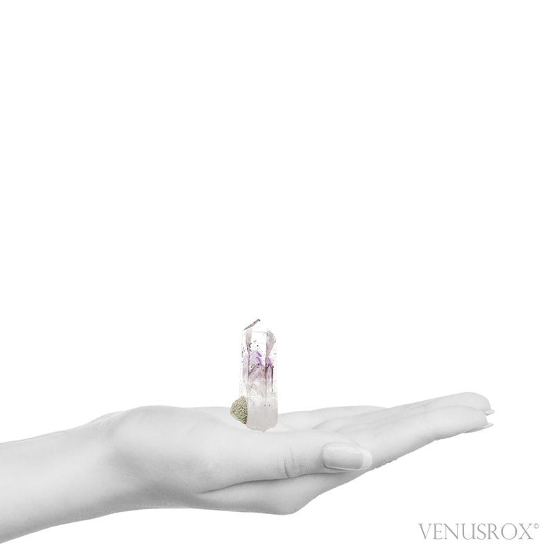 Brandberg Amethyst/Smoky Phantom Quartz with Prehnite Natural Point from the Brandberg Mountains, Namibia | Venusrox