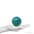 Chrysocolla with Malachite & Matrix Polished Sphere from Peru | Venusrox