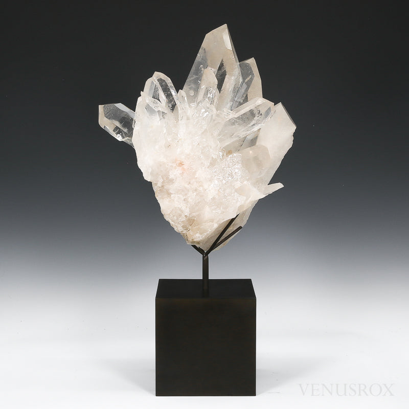 Clear Quartz Natural Cluster from Corinto, Minas Gerais, Brazil, mounted on a bespoke stand | Venusrox