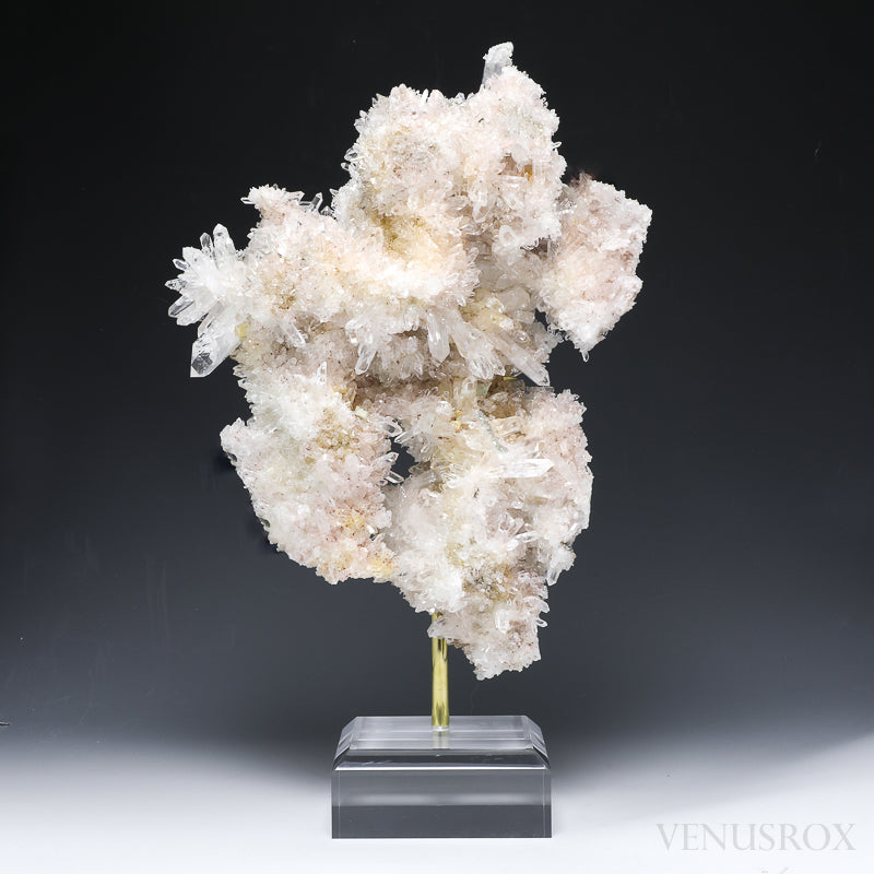 Clear Quartz Natural Cluster from the Santander Province, Colombia mounted on a bespoke stand | Venusrox