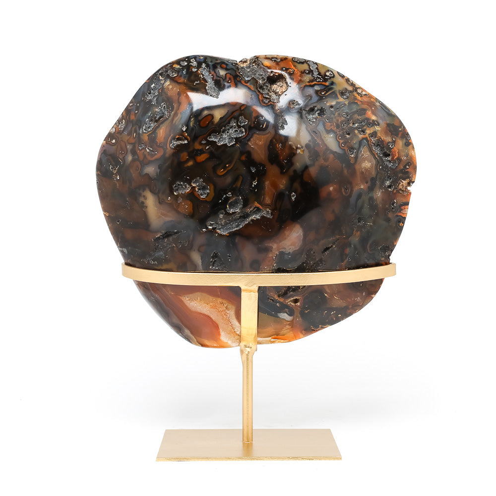 Agate with Clear Quartz Polished/Natural Crystal | Venusrox