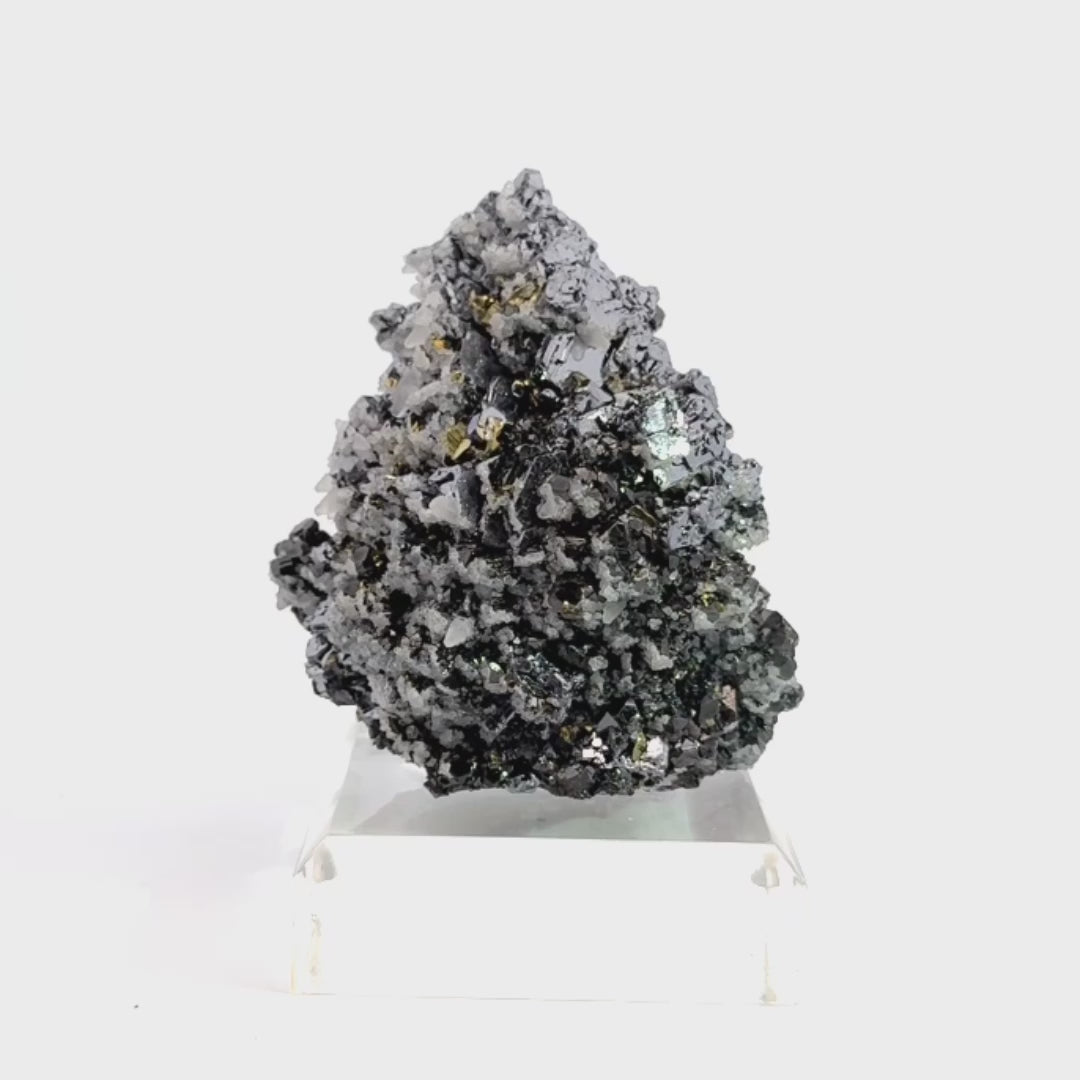 Galena with Chalcopyrite, Sphalerite & Calcite Natural Cluster from Bulgaria | Venusrox