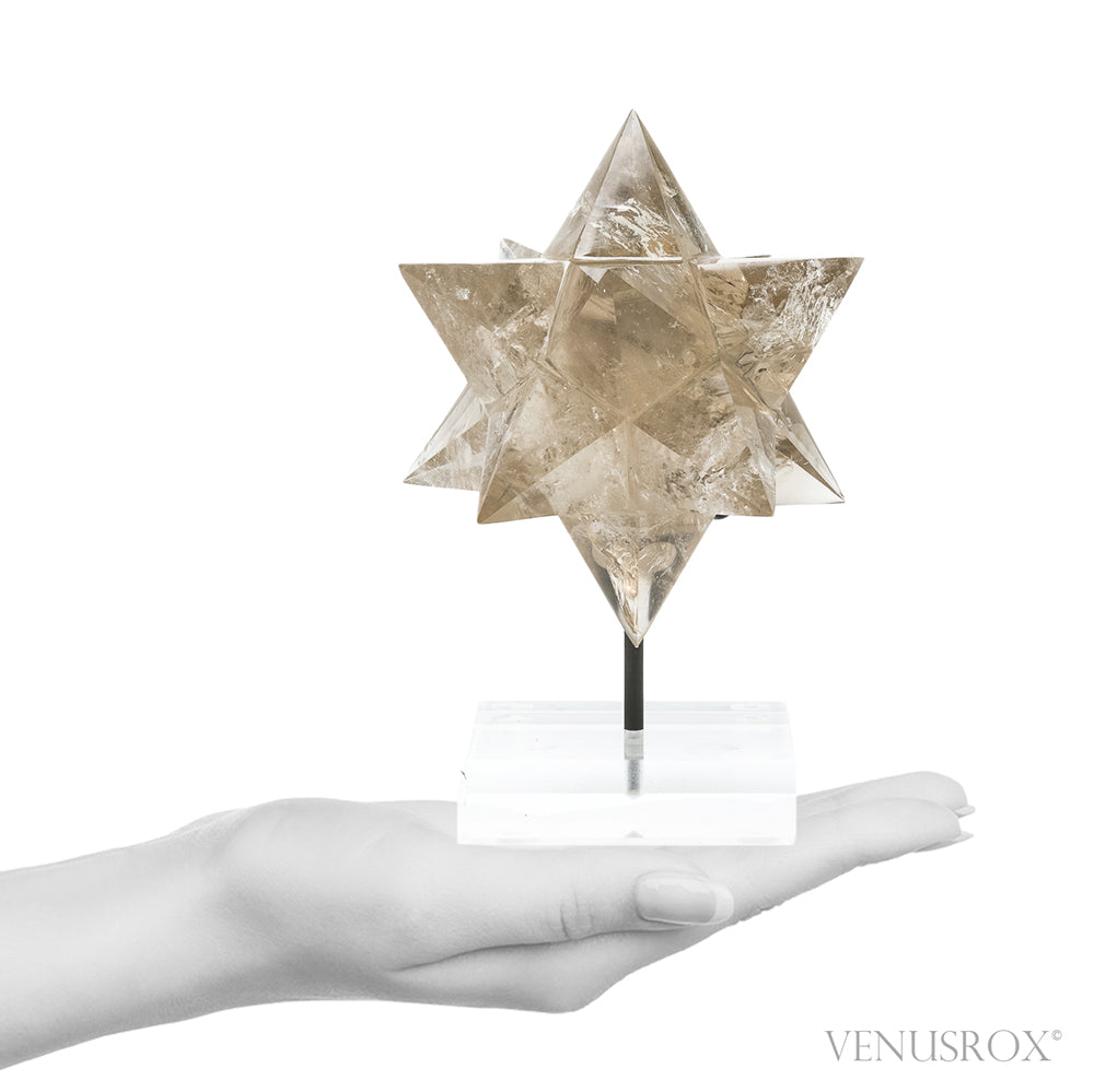 Smoky Quartz Polished Star from Brazil mounted on a bespoke stand | Venusrox