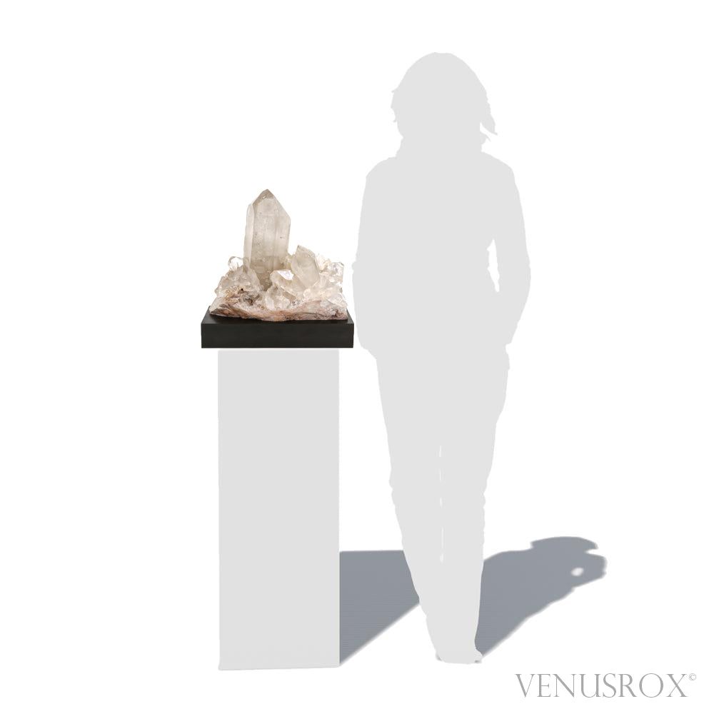 Clear Quartz on Matrix Natural Cluster from Brazil mounted on a bespoke stand | Venusrox