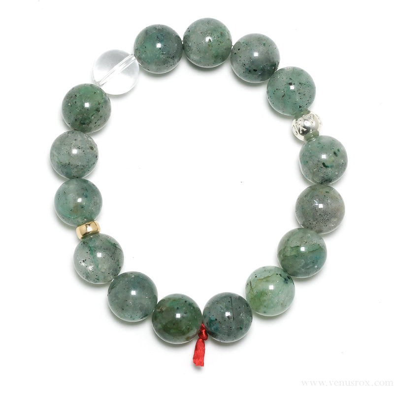 Chrysocolla in Quartz Bracelet from Peru | Venusrox