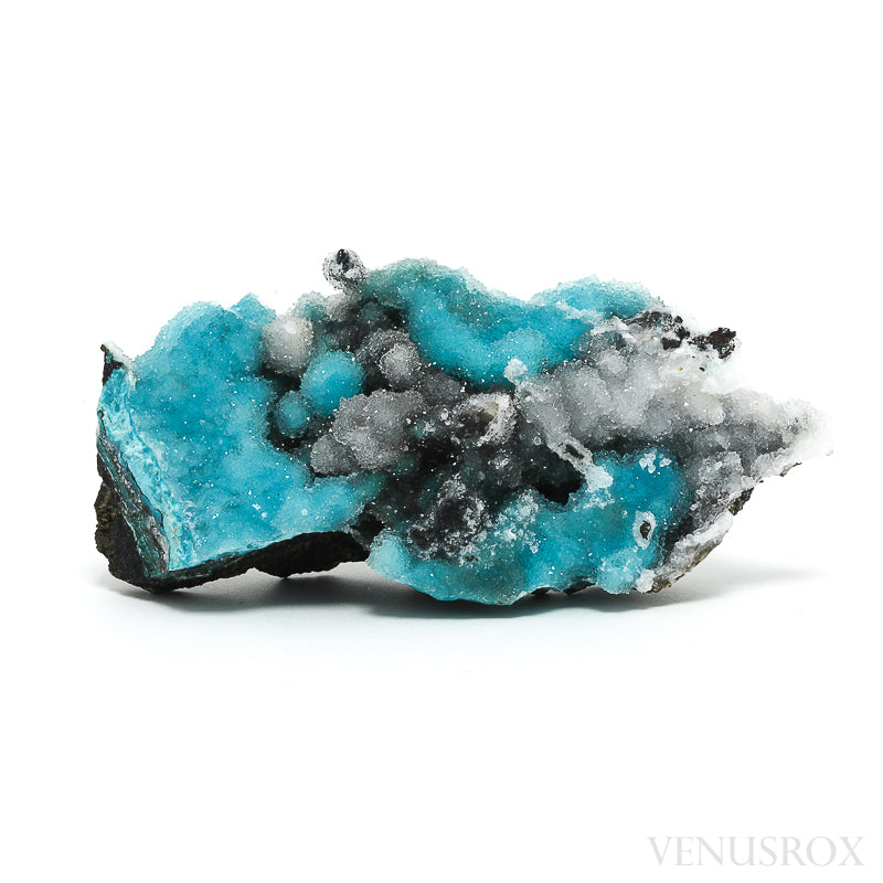 Chrysocolla with Quartz on Calcite Natural Crystal from the Lily Mine, Pisco Umay, Ica, Peru | Venusrox
