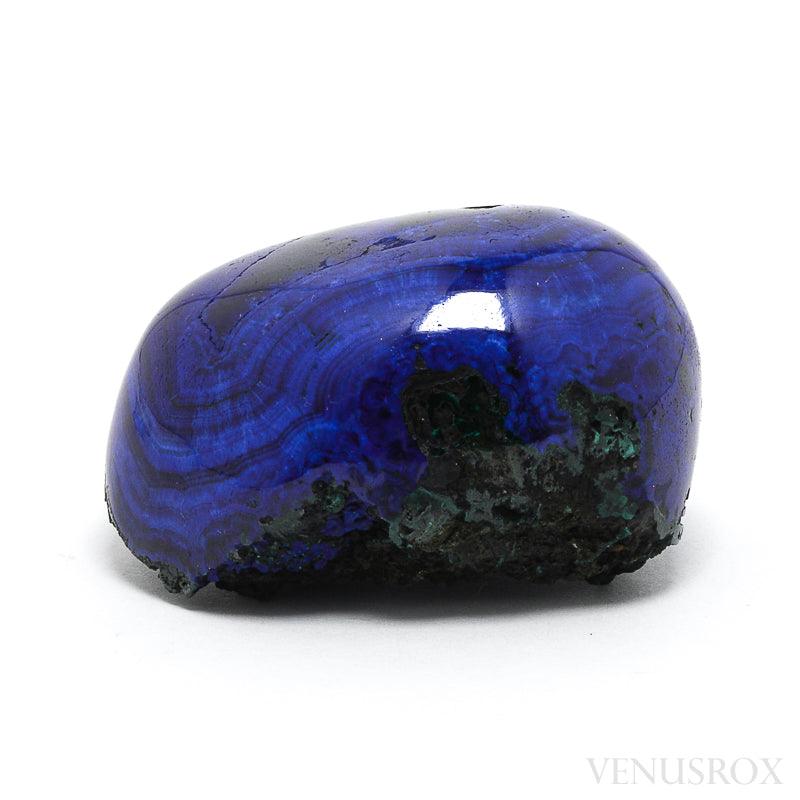 Azurite with Malachite & Matrix Part-Polished/Part-Natural Crystal from the Altai Mountains, Siberia, Russia | Venusrox