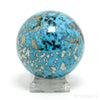 Turquoise with Pyrite Polished Sphere from Shahr-e Babak County, Kerman Province, Iran | Venusrox
