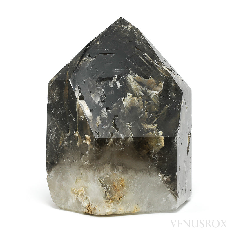 Smoky Phantom Elestial Quartz Part Polished/Part Natural Point from Brazil | Venusrox