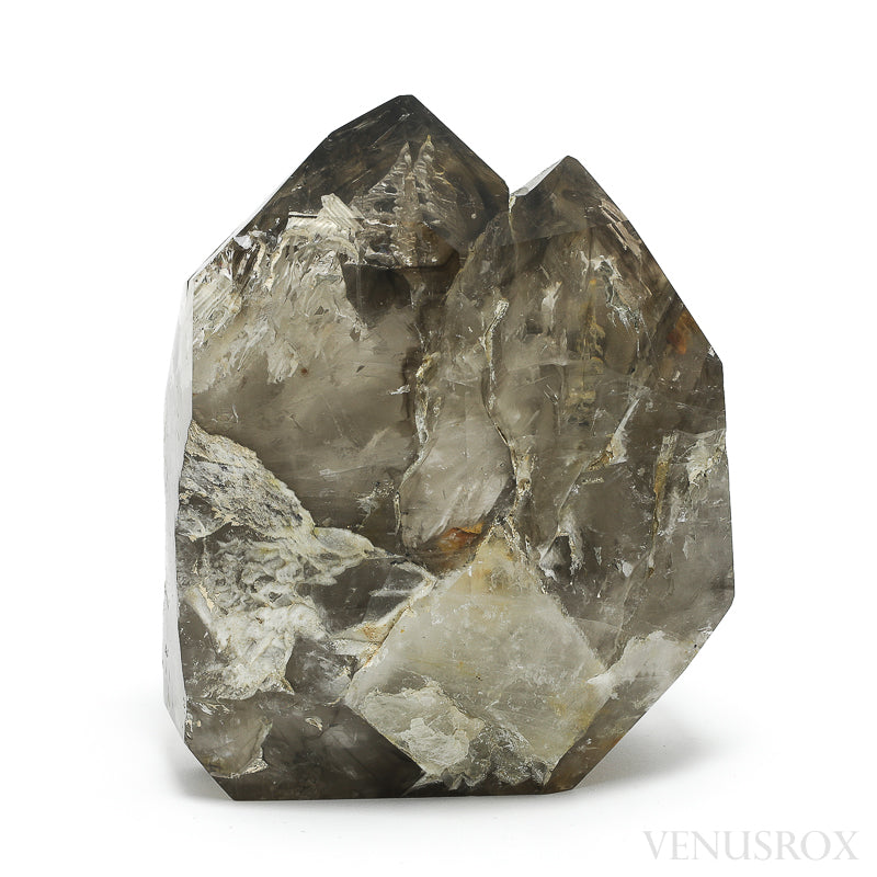 Smoky Phantom Elestial Quartz Part Polished/Part Natural Point from Brazil | Venusrox