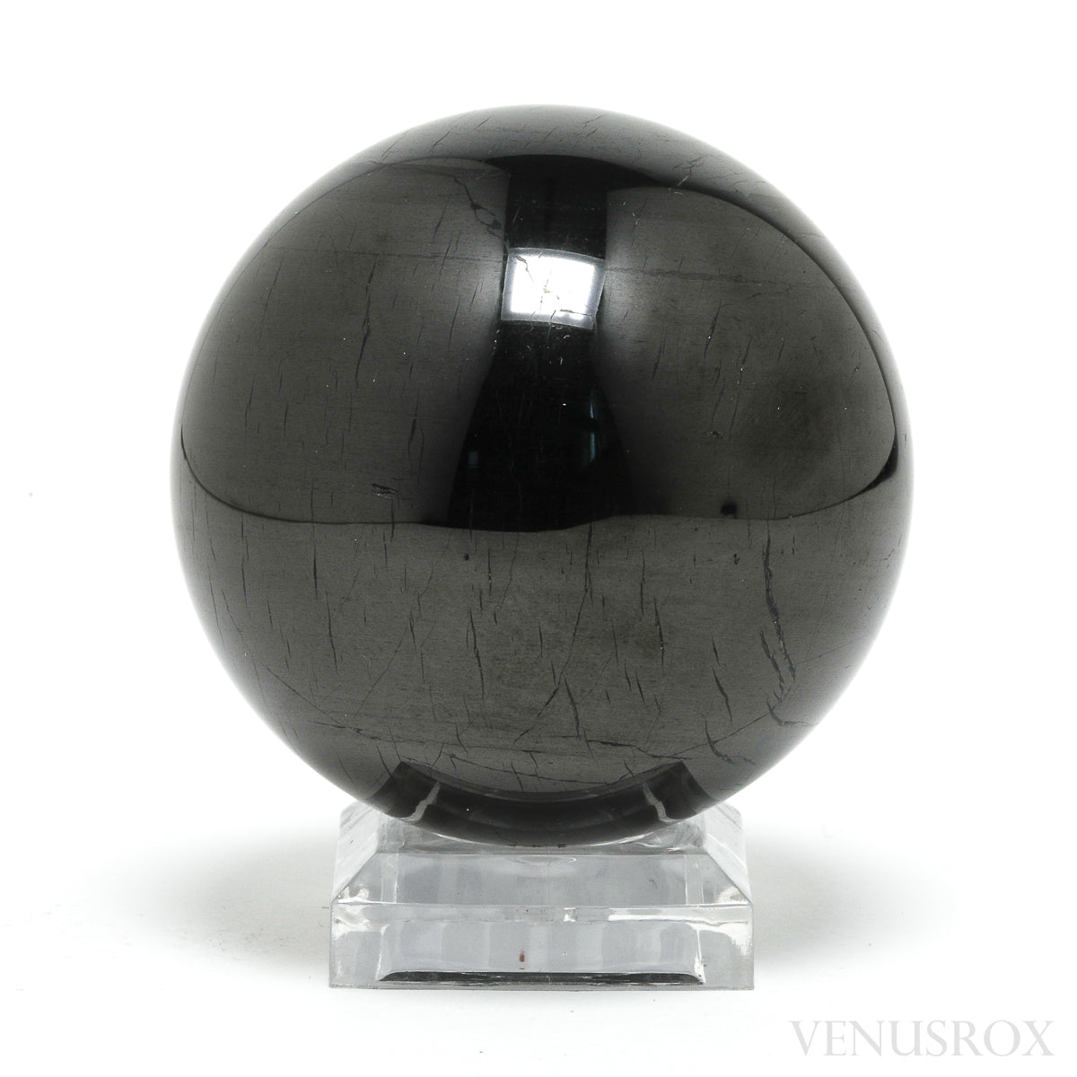 Shungite (Grade 2) Polished Sphere from Shunga, Karelia, Russia | Venusrox