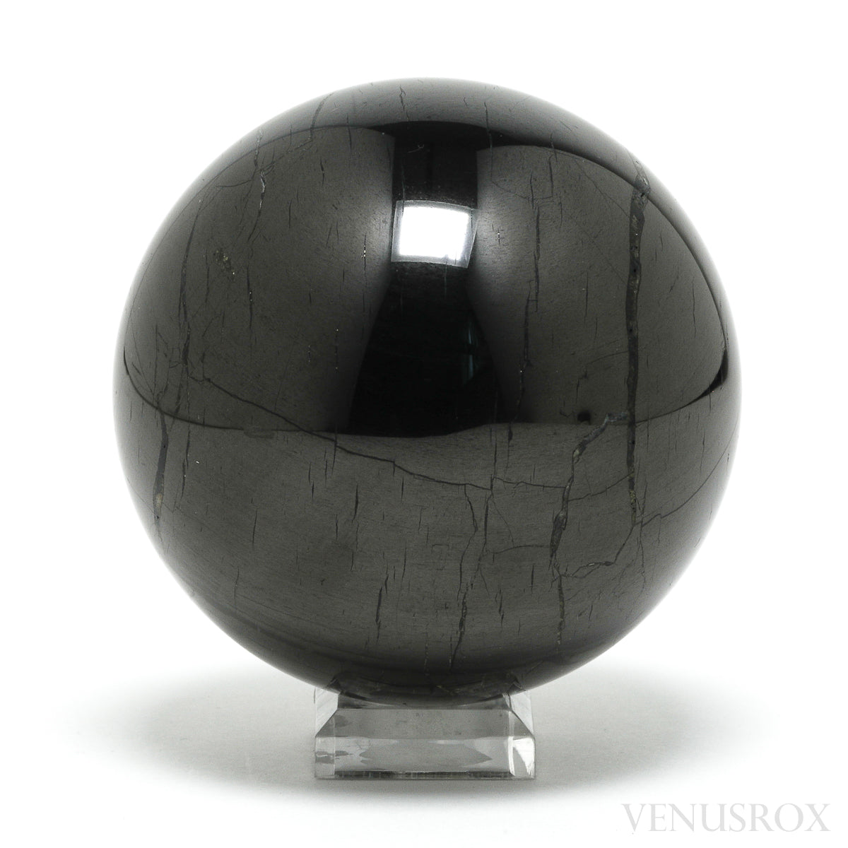 Shungite (Grade 2) Polished Sphere from Shunga, Karelia, Russia | Venusrox