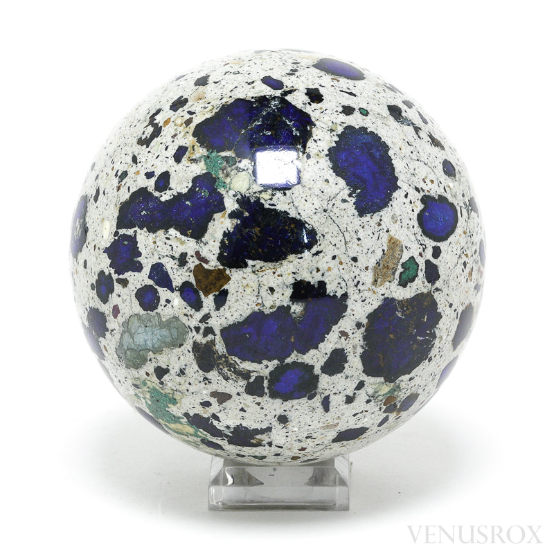 Azurite with Copper & Malachite in Matrix Sphere from the Altai Mountains, Siberia, Russia | Venusrox