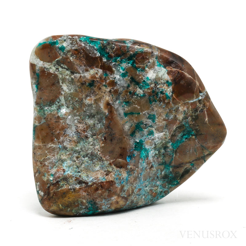 Dioptase and Quartz in Matrix Polished Crystal from the Democratic Republic of Congo | Venusrox