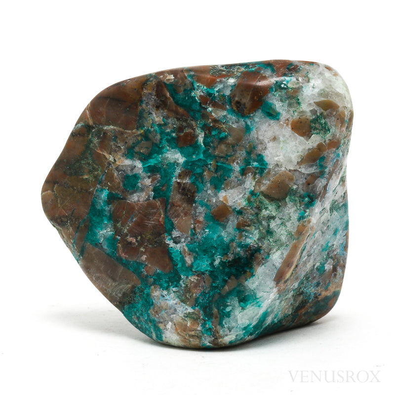 Dioptase and Quartz in Matrix Polished Crystal from the Democratic Republic of Congo | Venusrox