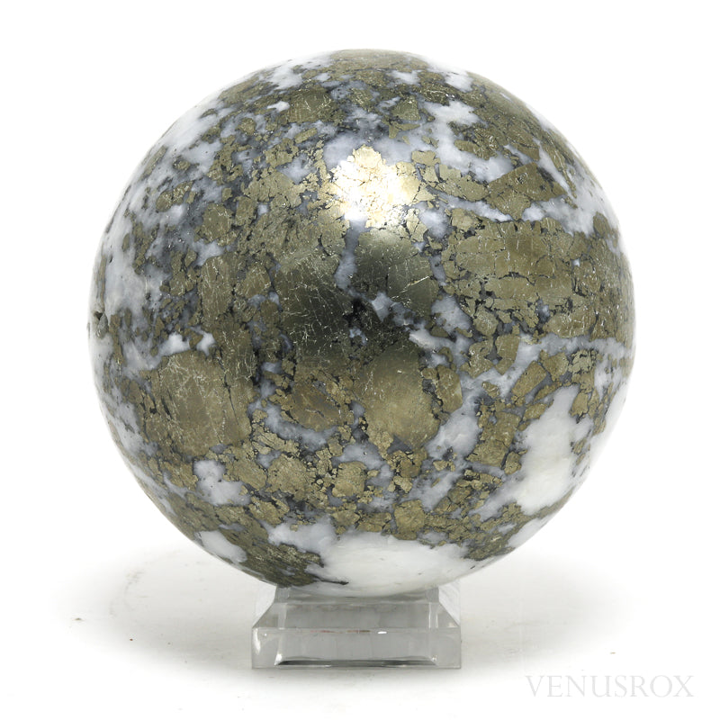 Pyrite in Quartz Polished/Natural Sphere from Peru | Venusrox