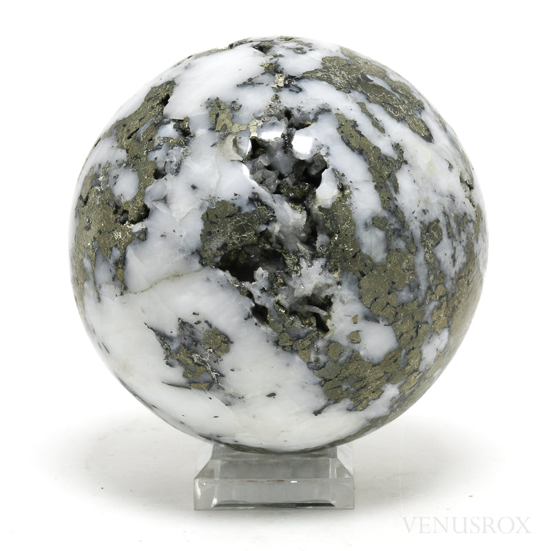 Pyrite in Quartz Polished/Natural Sphere from Peru | Venusrox