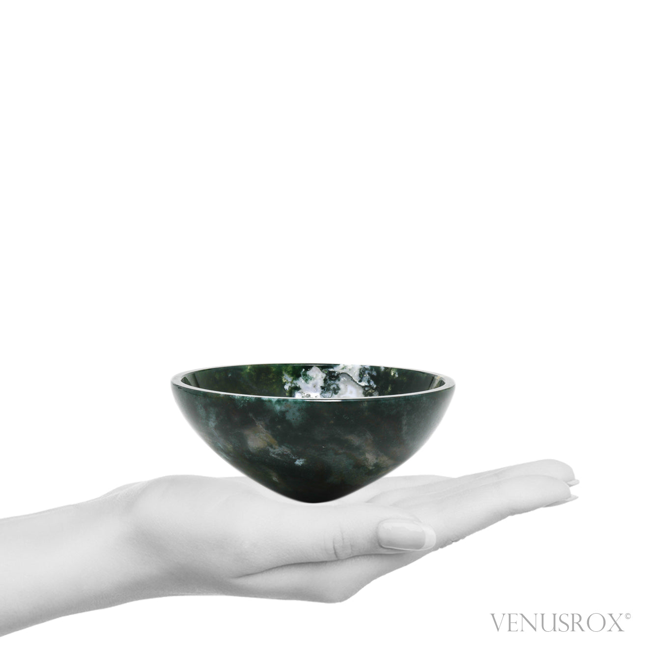 Moss Agate Bowl from India | Venusrox