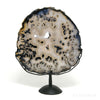Agate with Quartz Part Polished/Part Natural Slice from Brazil mounted on a bespoke stand | Venusrox