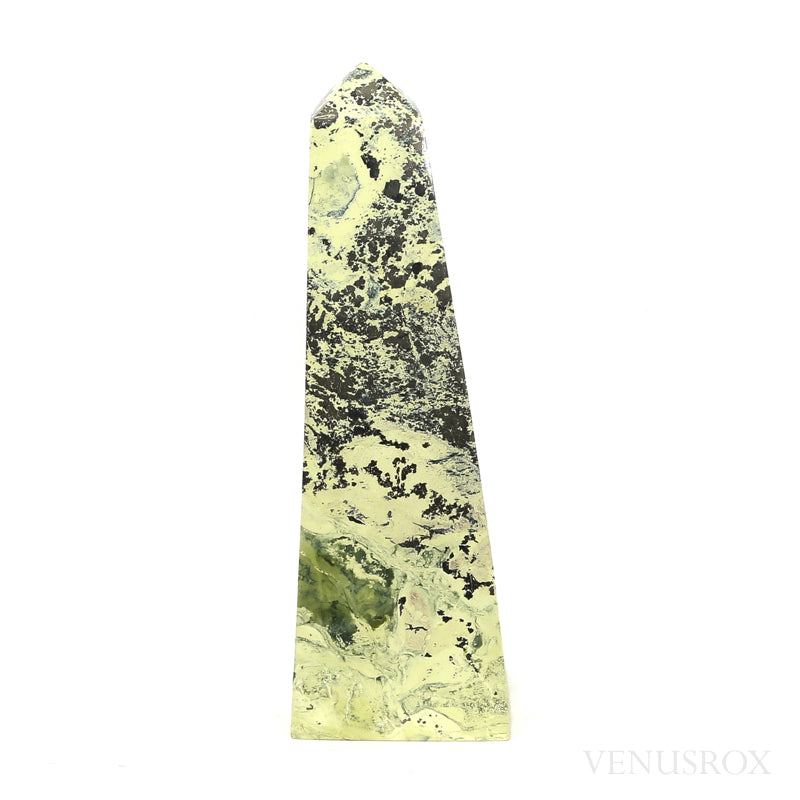 Serpentine with Pyrite Polished Point from Peru | Venusrox